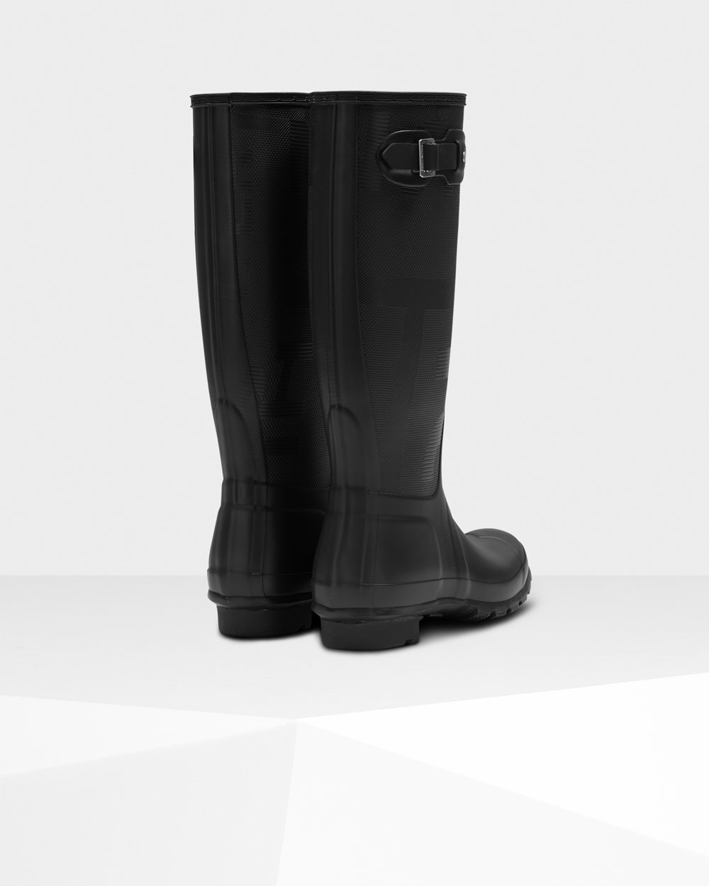 Botas de Lluvia Altas Hunter Mujer - Original Exploded Logo Texture - Negros - IALMEFD-50